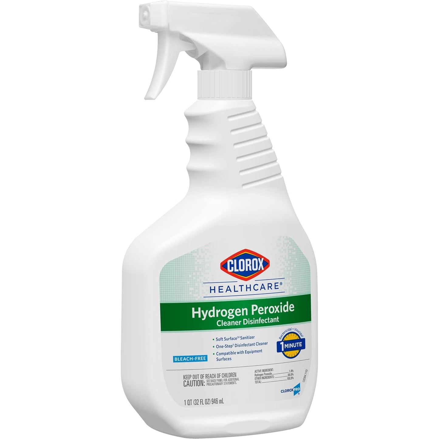 Clorox Healthcare Hydrogen Peroxide Cleaner Disinfectant – Gentle Bleach-Free Sanitizer for Resident Rooms, Dining Areas, and Therapy Spaces