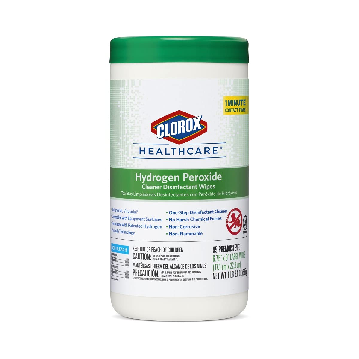 Clorox Healthcare Hydrogen Peroxide Wipes – Bleach-Free Disinfectant for Pediatric Wards, C. auris and MRSA Control