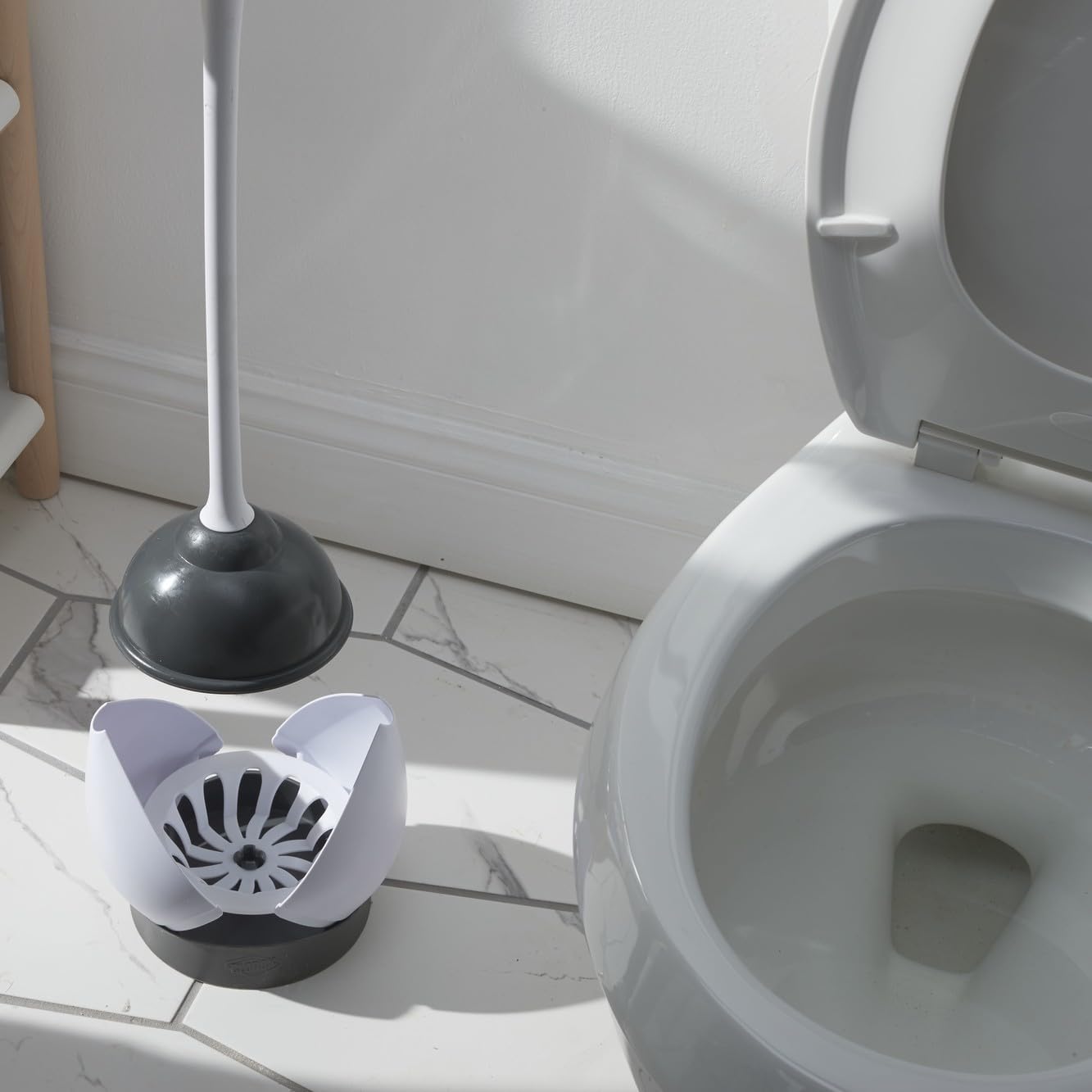 Clorox Hideaway Toilet Plunger Set of 2 – Sleek Bathroom Storage Solution for a Polished Guest Bath Look