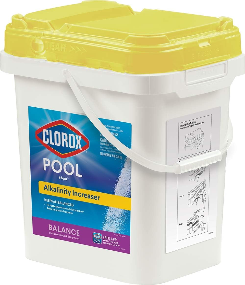 Clorox Pool & Spa Alkalinity Increaser for Comfortable Family Swimming, 16LB Skin and Eye-Friendly pH Balance
