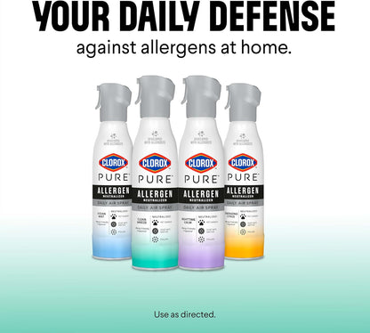 Clorox PURE Allergen Neutralizer Daily Air Spray – Flameless, Smoke-Free Bedroom Air Care for Safer Nights, 8 Ounces