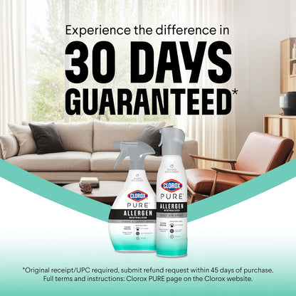 Clorox PURE Allergen Neutralizer Daily Air Spray – Flameless, Smoke-Free Bedroom Air Care for Safer Nights, 8 Ounces