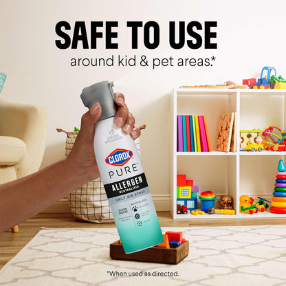 Clorox PURE Allergen Neutralizer Daily Air Spray – Flameless, Smoke-Free Bedroom Air Care for Safer Nights, 8 Ounces