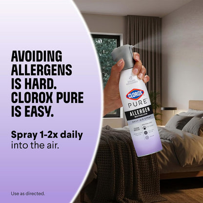 Clorox PURE Allergen Neutralizer Nighttime Calm – Flameless, Propellant-Free Mist for Safer Sleep and Shared Living Areas