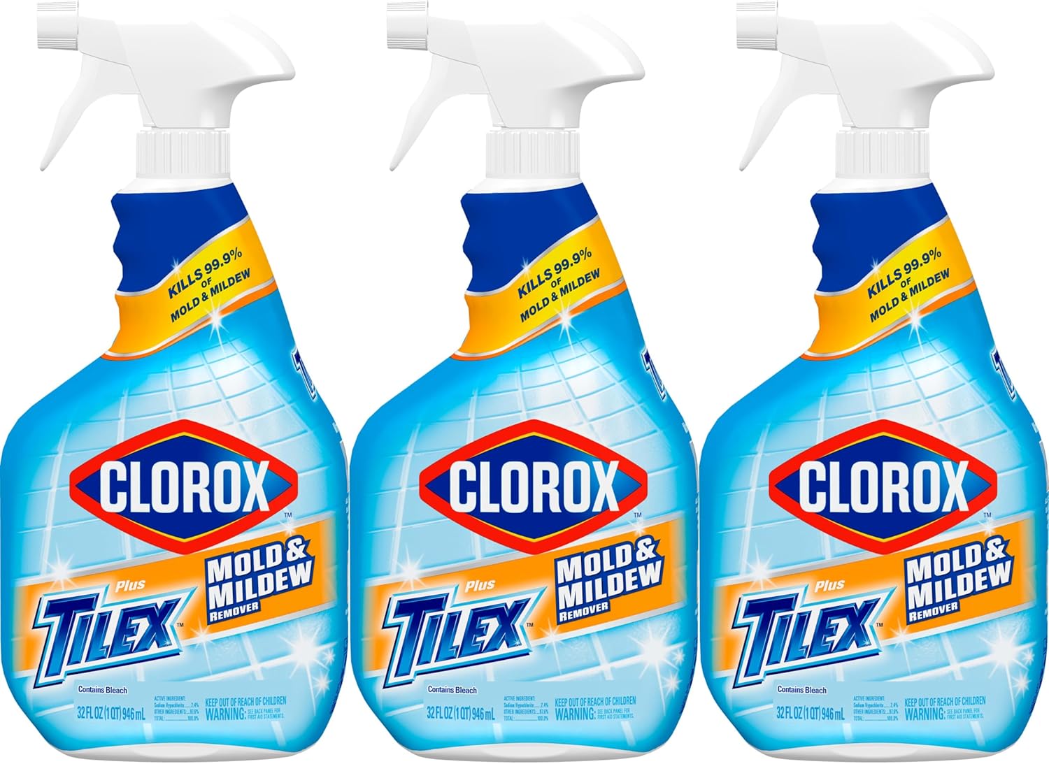 Clorox Tilex Mold and Mildew Remover – Healthier Bathroom Mold Cleaner for Self-Care Routines, Pack of 3