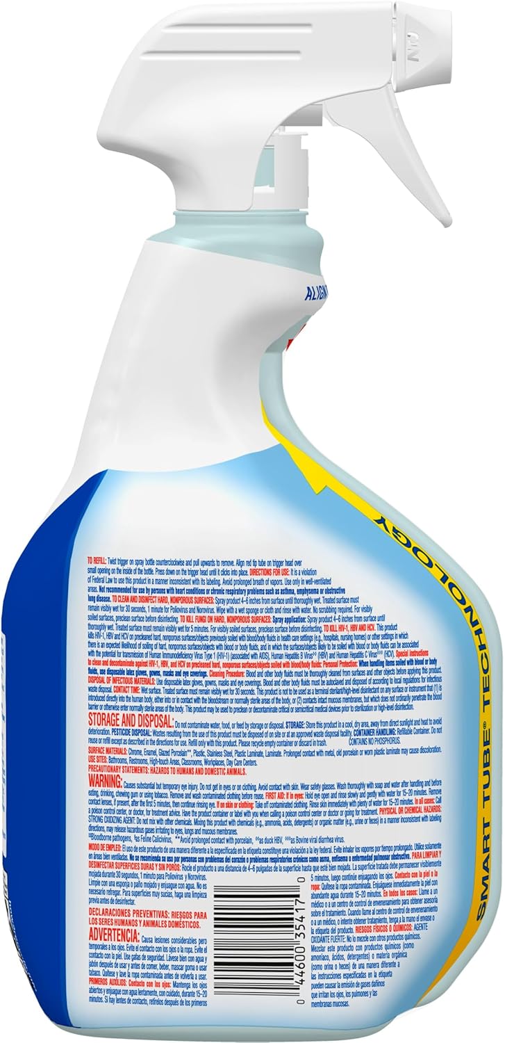 CloroxPro Clean-Up Disinfectant Cleaner with Bleach – Flameless Restroom Sanitizer for Commercial Restrooms, EPA-Registered SARS-CoV-2 Kill in 32-Oz Spray Bottles (9-Pack)