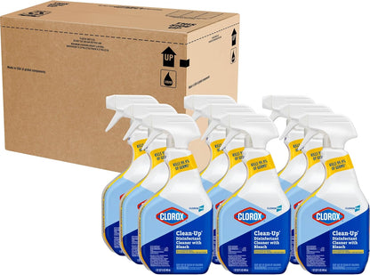 CloroxPro Clean-Up Disinfectant Cleaner with Bleach – Flameless Restroom Sanitizer for Commercial Restrooms, EPA-Registered SARS-CoV-2 Kill in 32-Oz Spray Bottles (9-Pack)
