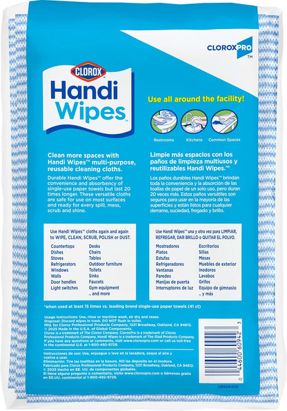 CloroxPro Clorox Handi Wipes Multi Use Reusable Cloths, 72 Count – Streamlined Cleaning Cloths for Clutter-Free Restroom Stations