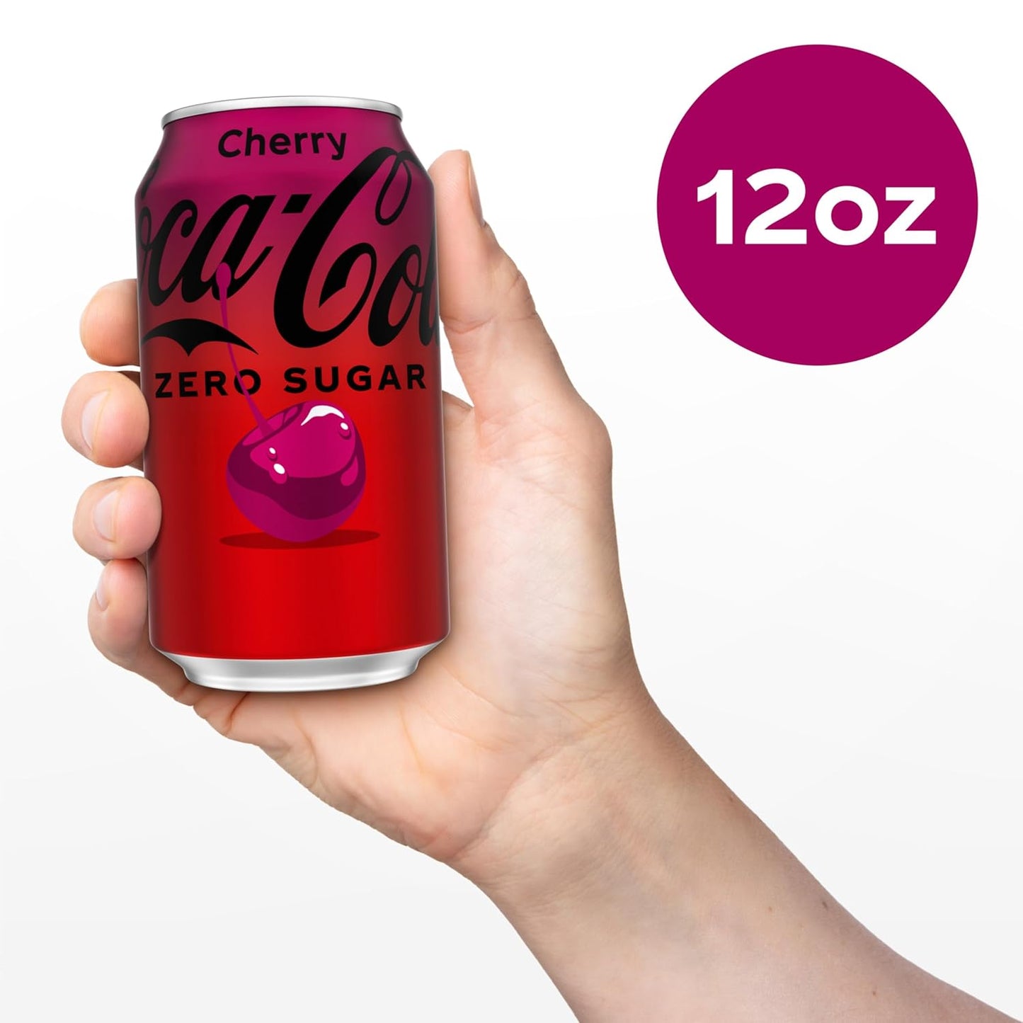 Coca-Cola Cherry Zero Soda - Guilt-Free Cola Swap for Sugar-Conscious Home Routines, 12 fl oz Cans (Pack of 12)