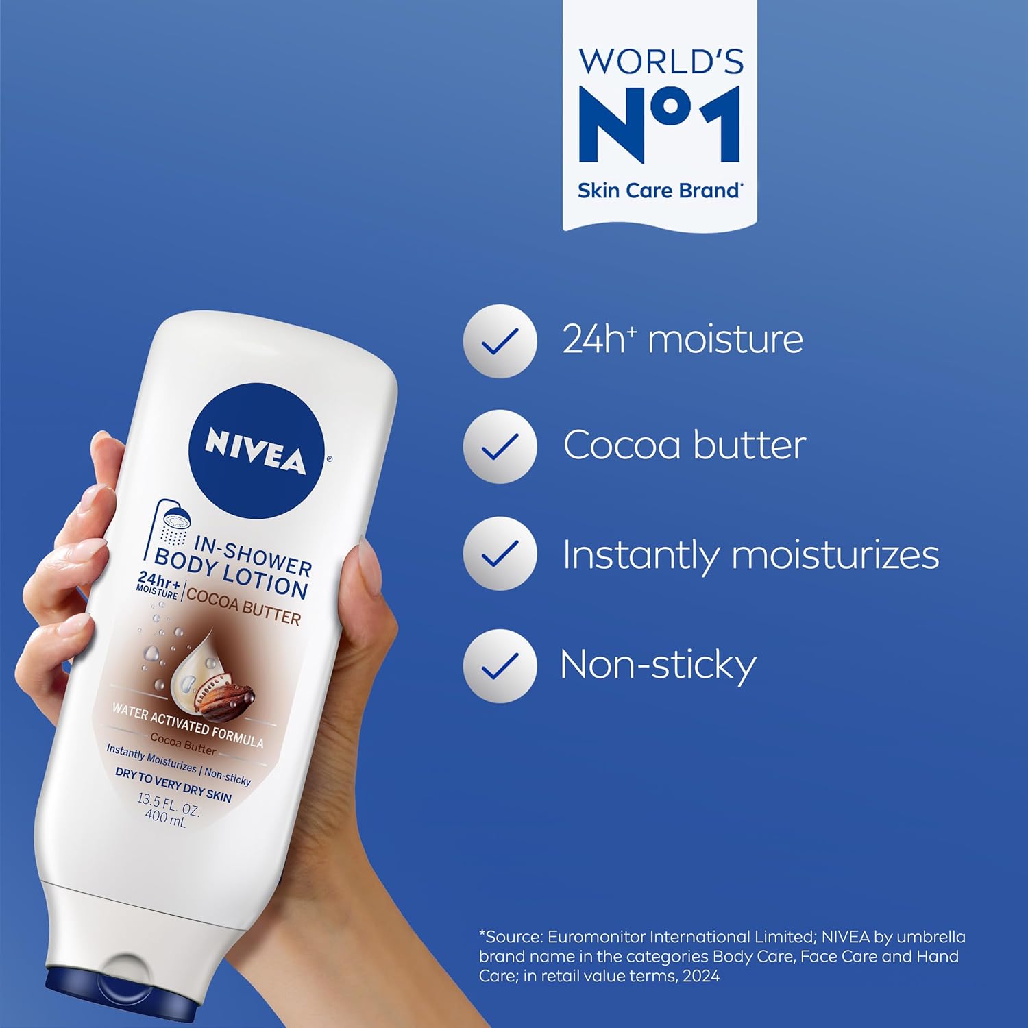 cocoa butter enrichment for deep, long-lasting moisturization