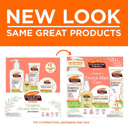 cocoa butter, vitamin e, collagen, elastin, co enzyme q10, and pro vitamin b5 ingredient complex
