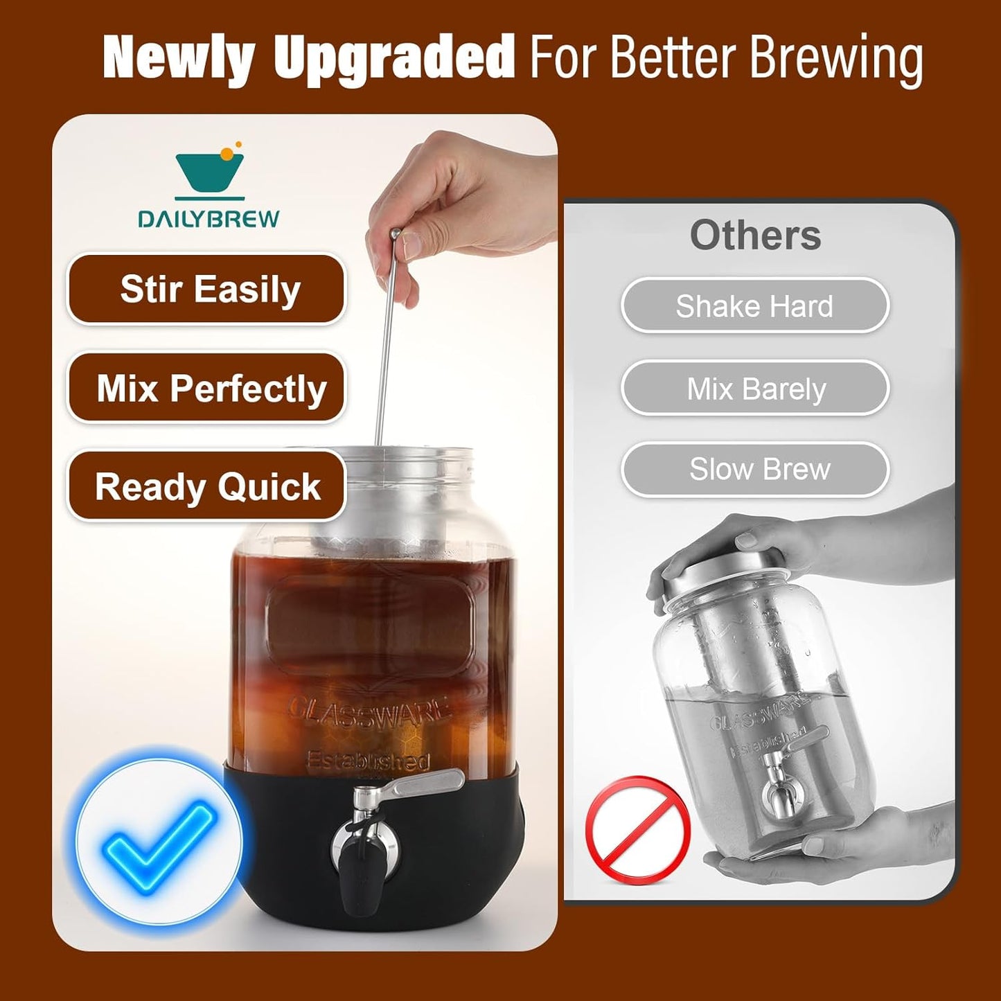 Cold Brew Coffee Dispenser – Consistent 4-6 Hour Brew for Busy Professionals Who Prep Drinks Ahead