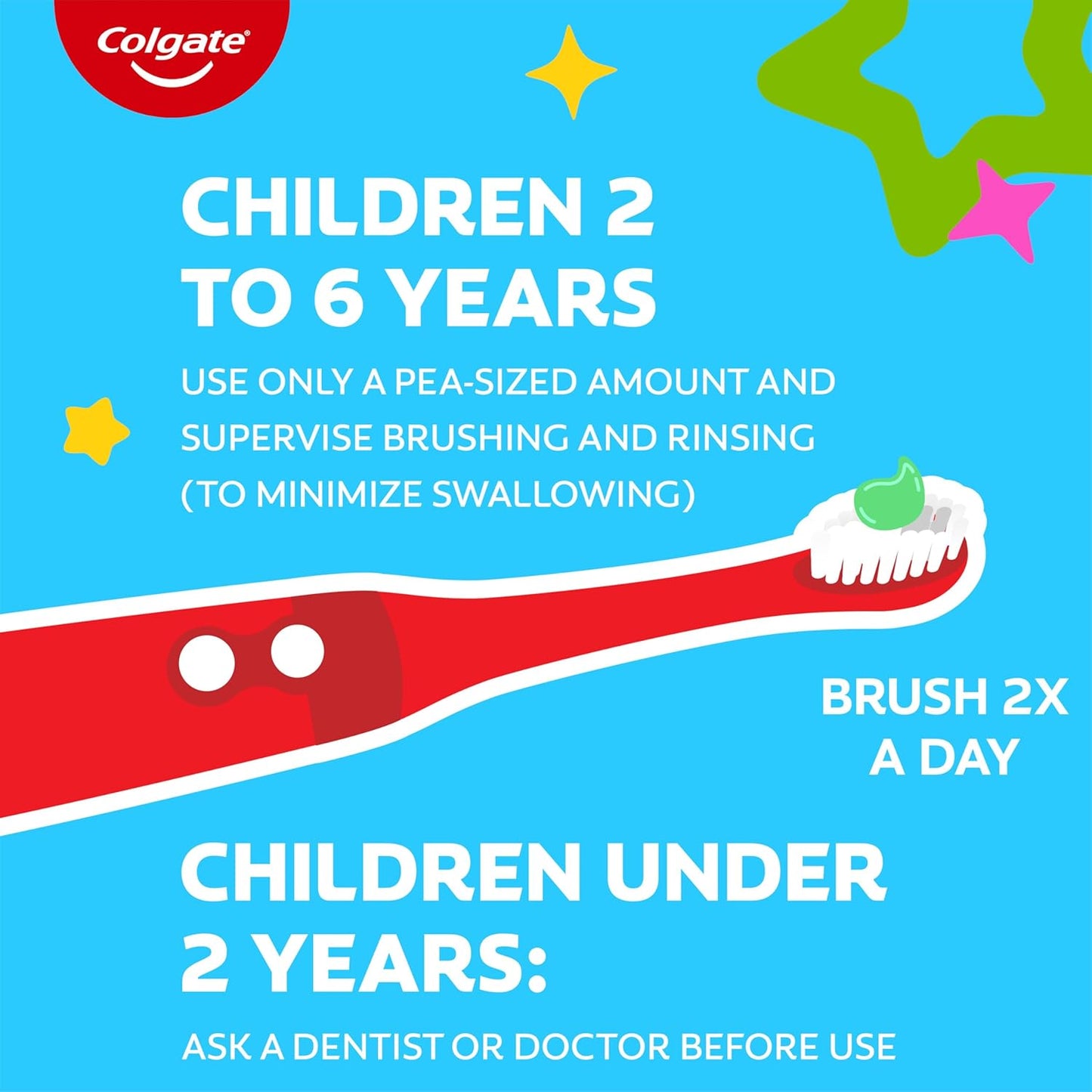 Colgate Kids Bubble Fruit Fluoride Toothpaste Pump Gift Set, 4.4 Oz 6 Pack ADA Accepted Cavity Care for Grandchildren