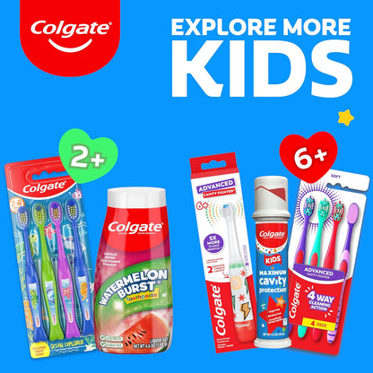 Colgate Kids Bubble Fruit Fluoride Toothpaste Pump Gift Set, 4.4 Oz 6 Pack ADA Accepted Cavity Care for Grandchildren