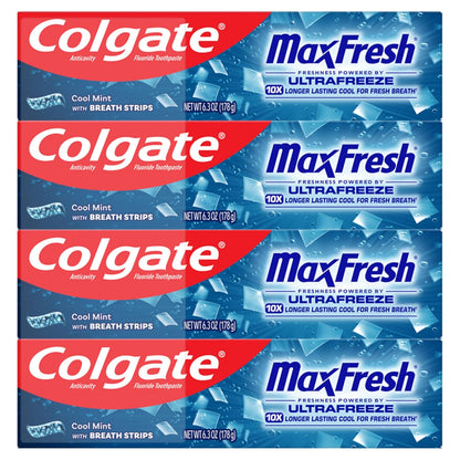 Colgate MaxFresh Cool Mint Toothpaste – Refresh Your Evening Oral Care Ritual with 10X Longer-Lasting Cool Sensation