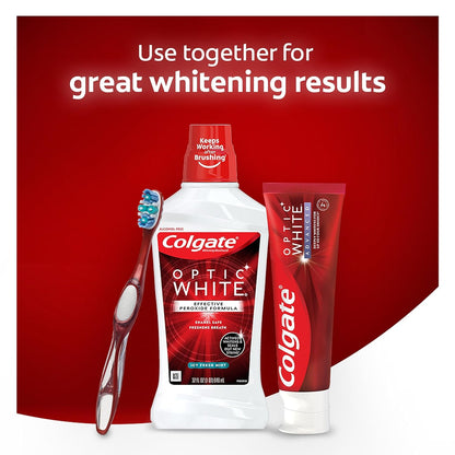 Colgate Optic White Mouthwash – Mindful Nightly Whitening Ritual, Alcohol-Free Fresh Mint