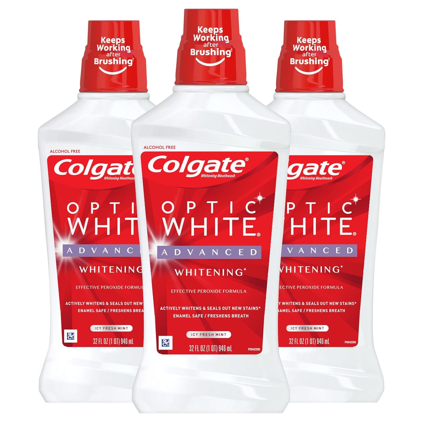 Colgate Optic White Mouthwash – Mindful Nightly Whitening Ritual, Alcohol-Free Fresh Mint