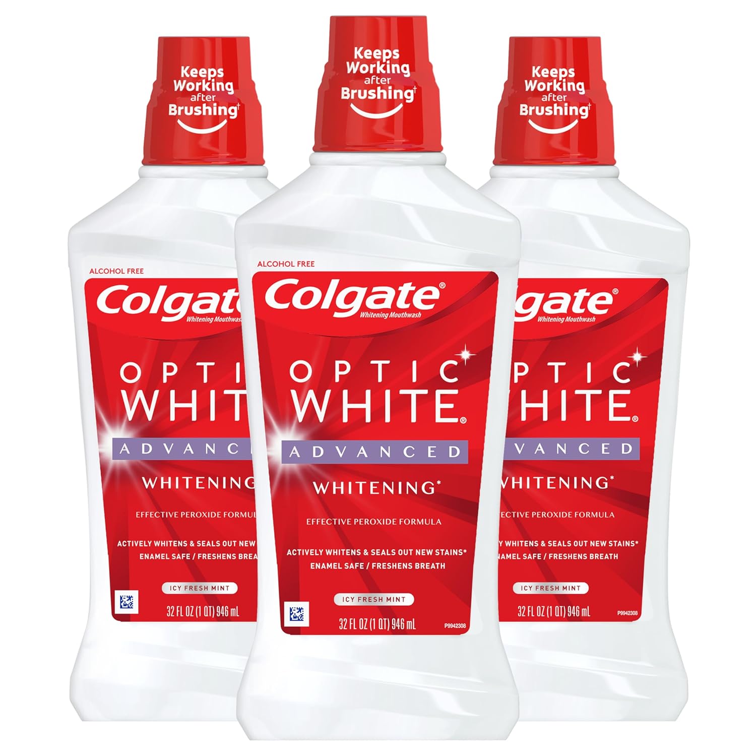 Colgate Optic White Mouthwash – Mindful Nightly Whitening Ritual, Alcohol-Free Fresh Mint