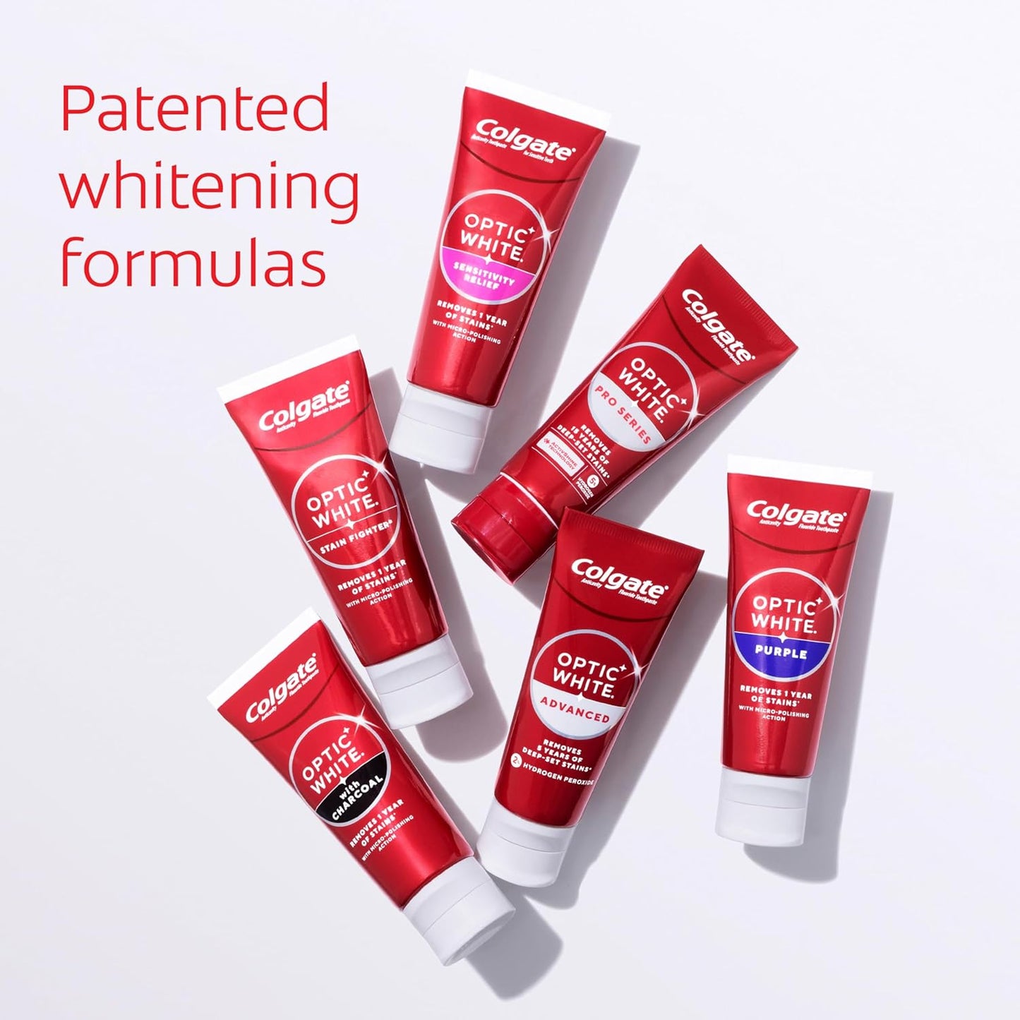 Colgate Optic White Stain Fighter Clean Mint Paste – Streamlined Whitening Toothpaste for Clutter-Free Bathroom Counters