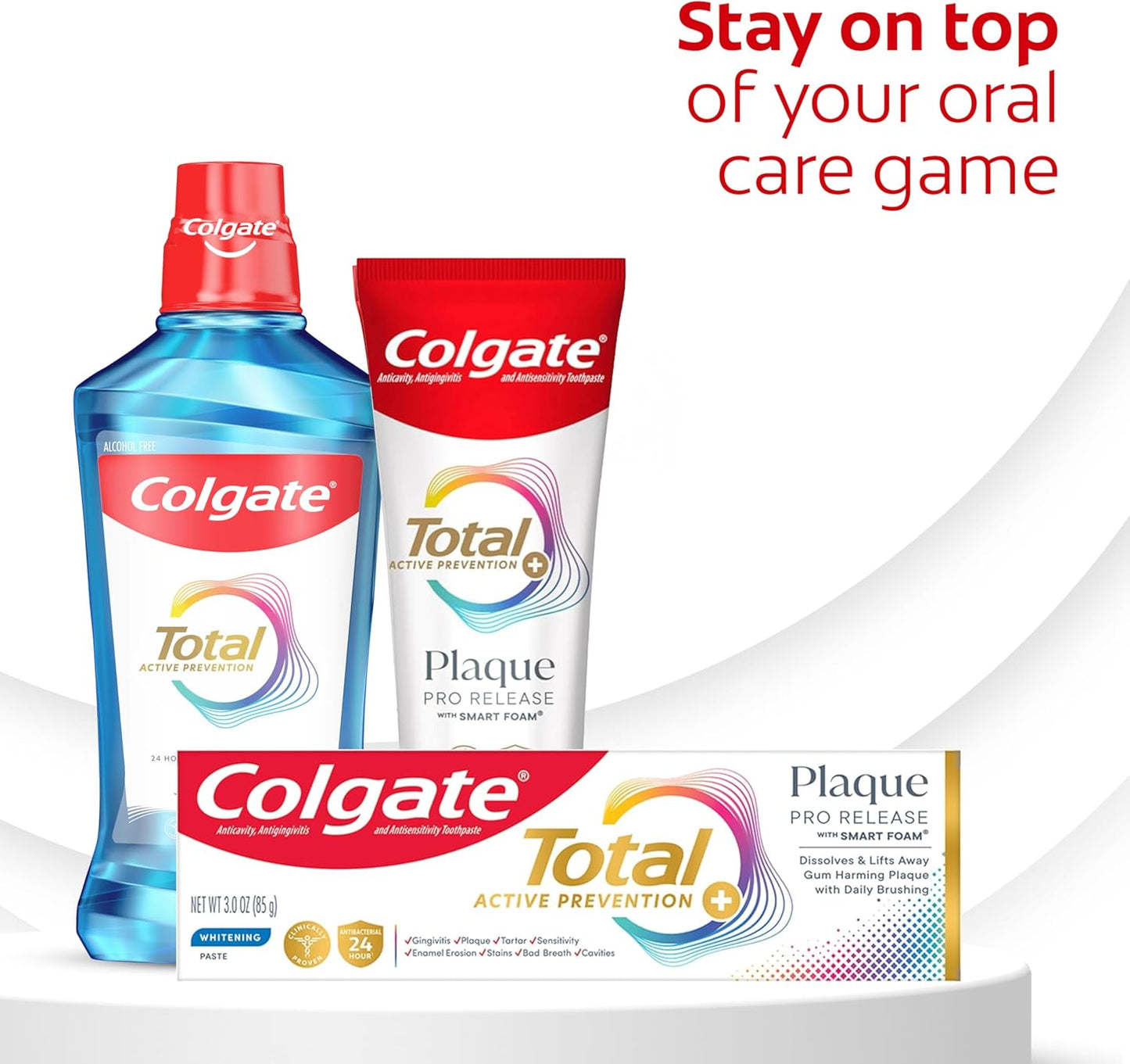 Colgate Total Plaque Pro Release Whitening Toothpaste – Nightly Gum Care Ritual for Calm, Confident Mornings