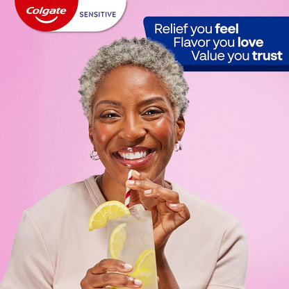 Colgate Whitening Toothpaste for Sensitive Teeth – Premium Enamel Repair Treatment with Potassium Nitrate and Sodium Fluoride, 6 Oz 3-Pack