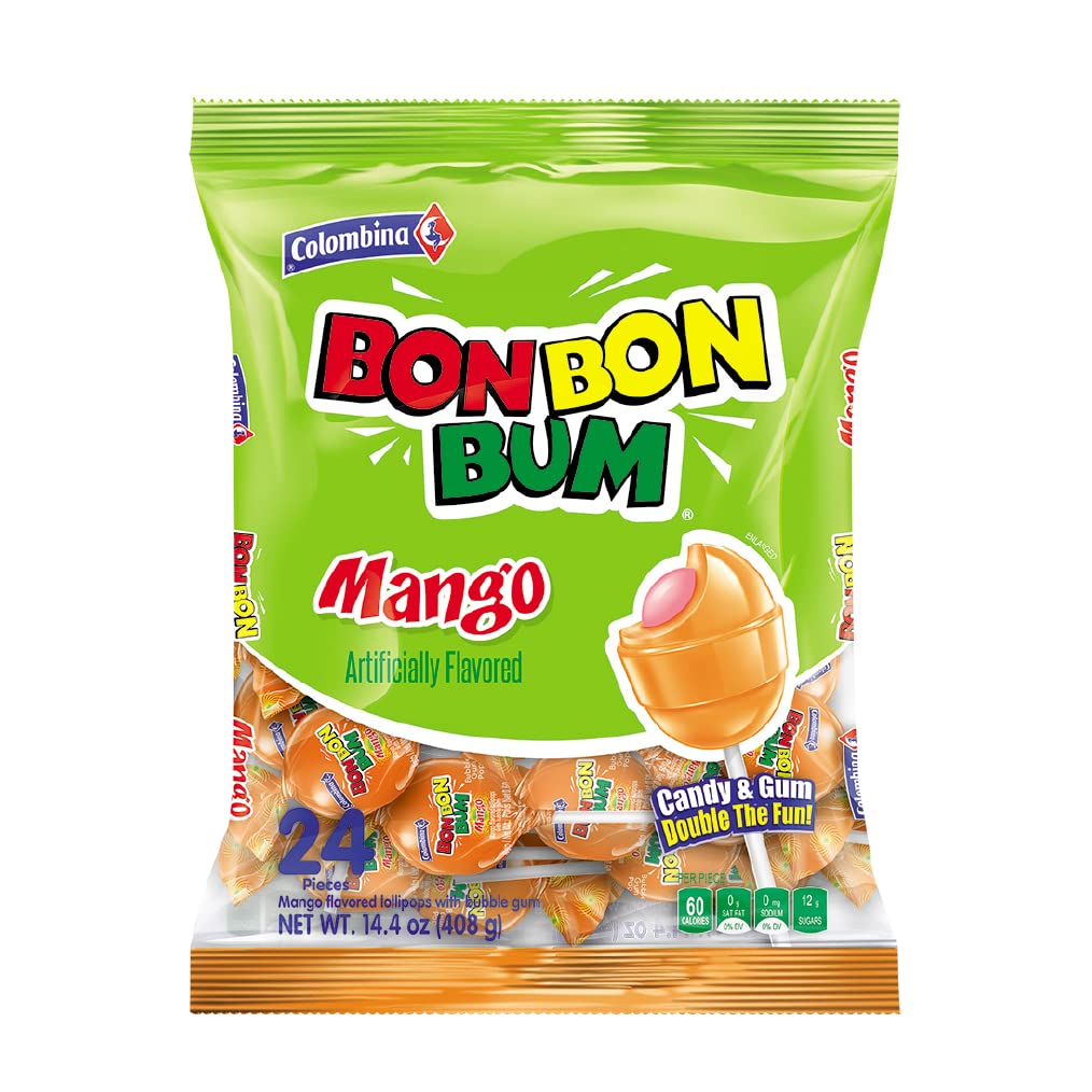 Colombina Bon Bon Bum Suckers – Vegan-Friendly Tropical Lollipops for Mindful Snacking Breaks and Afternoon Energy Pick-Me-Ups