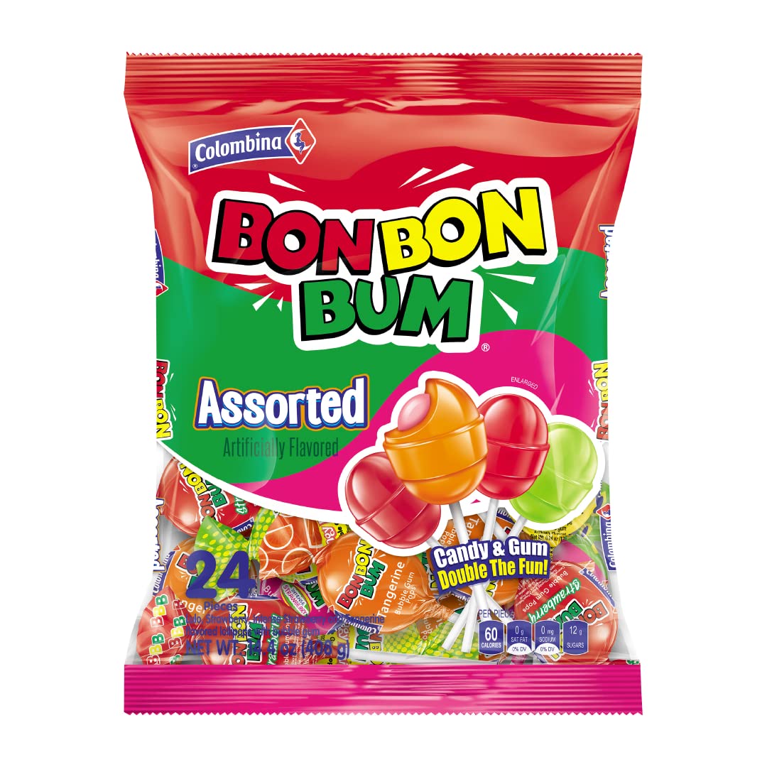 Colombina Bon Bon Bum Suckers – Vegan-Friendly Tropical Lollipops for Mindful Snacking Breaks and Afternoon Energy Pick-Me-Ups