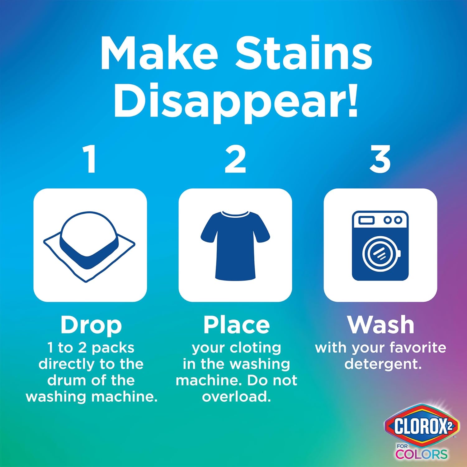 color and fabric safe formulation suitable for all washable loads