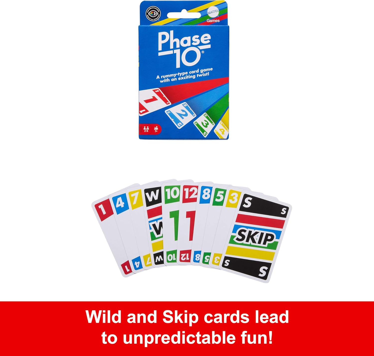 color-blind accessible graphic symbols on every card to identify suit color