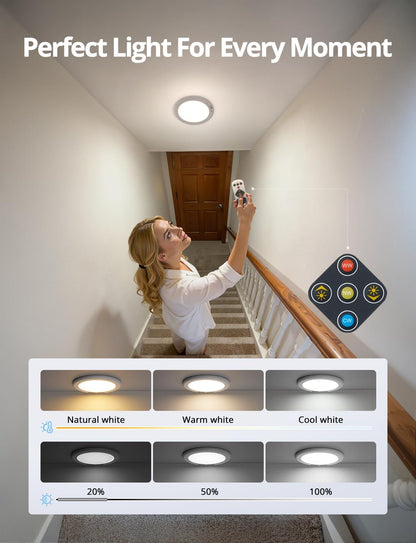 Combuh Rechargeable Motion Ceiling Lamp – Minimalist Hallway and Closet Accent Light with Magnetic Mount, No Wiring Needed