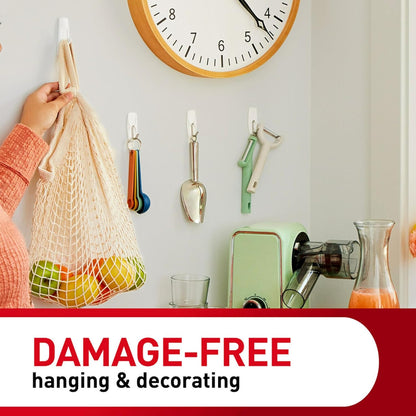 Command 5 lb Large Utility Hooks – Damage-Free Wall Hooks for Cozy Bedroom Decor and Living Room Styling