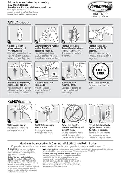 Command Bath Large Towel Hook Value Pack – Invisible Clear Towel Hooks for Clutter-Free Bathroom Walls