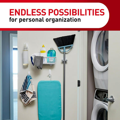 Command Broom Grippers – Streamlined Kitchen Wall Mount, Minimalist Cleaning Tool Organizer