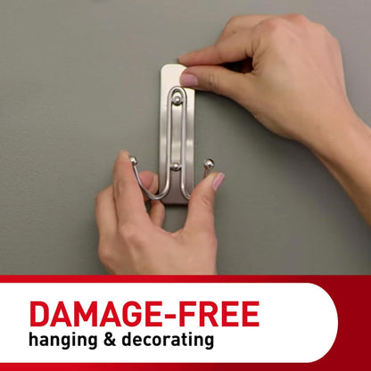 Command Large Double Bathroom Wall Hook – Modern Satin Nickel Towel Hook for a Polished Master Bathroom Aesthetic