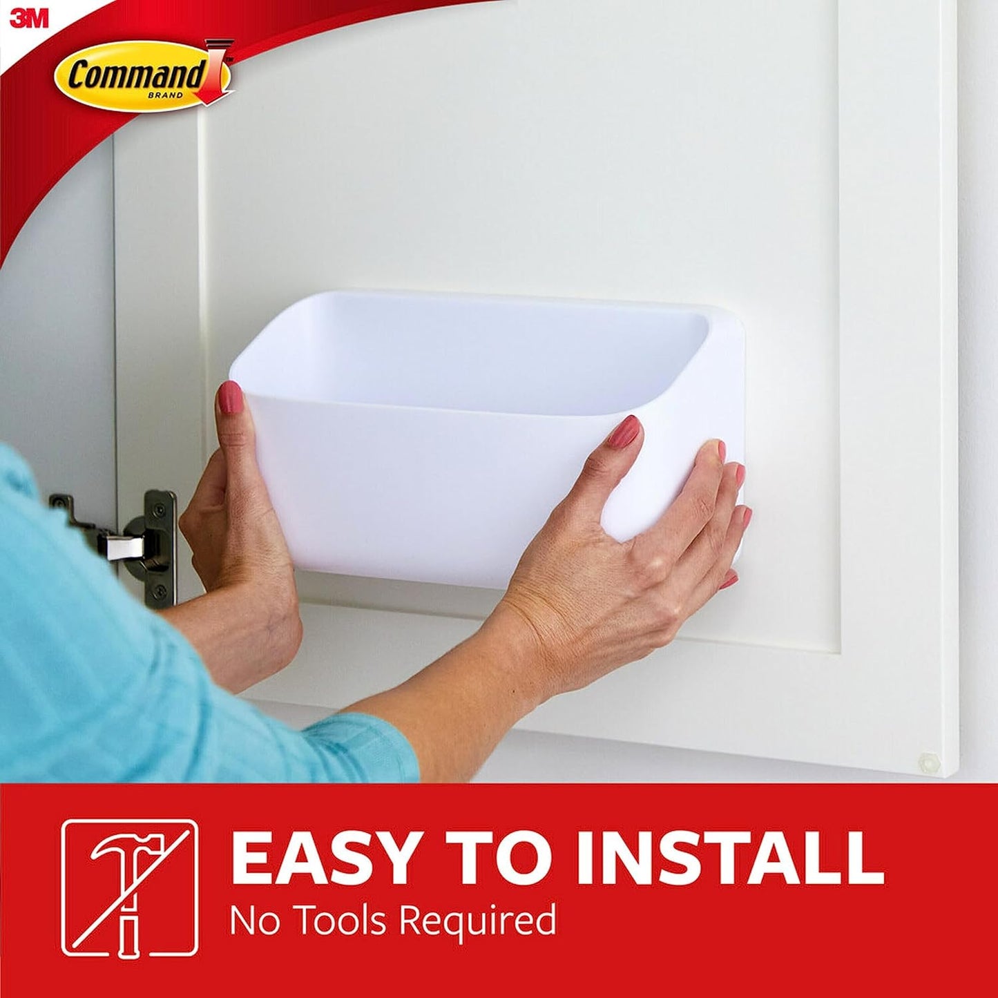 Command Large Organizing Caddy for Laundry Room Decor, Heavyweight Wall Storage for Cleaning Supplies