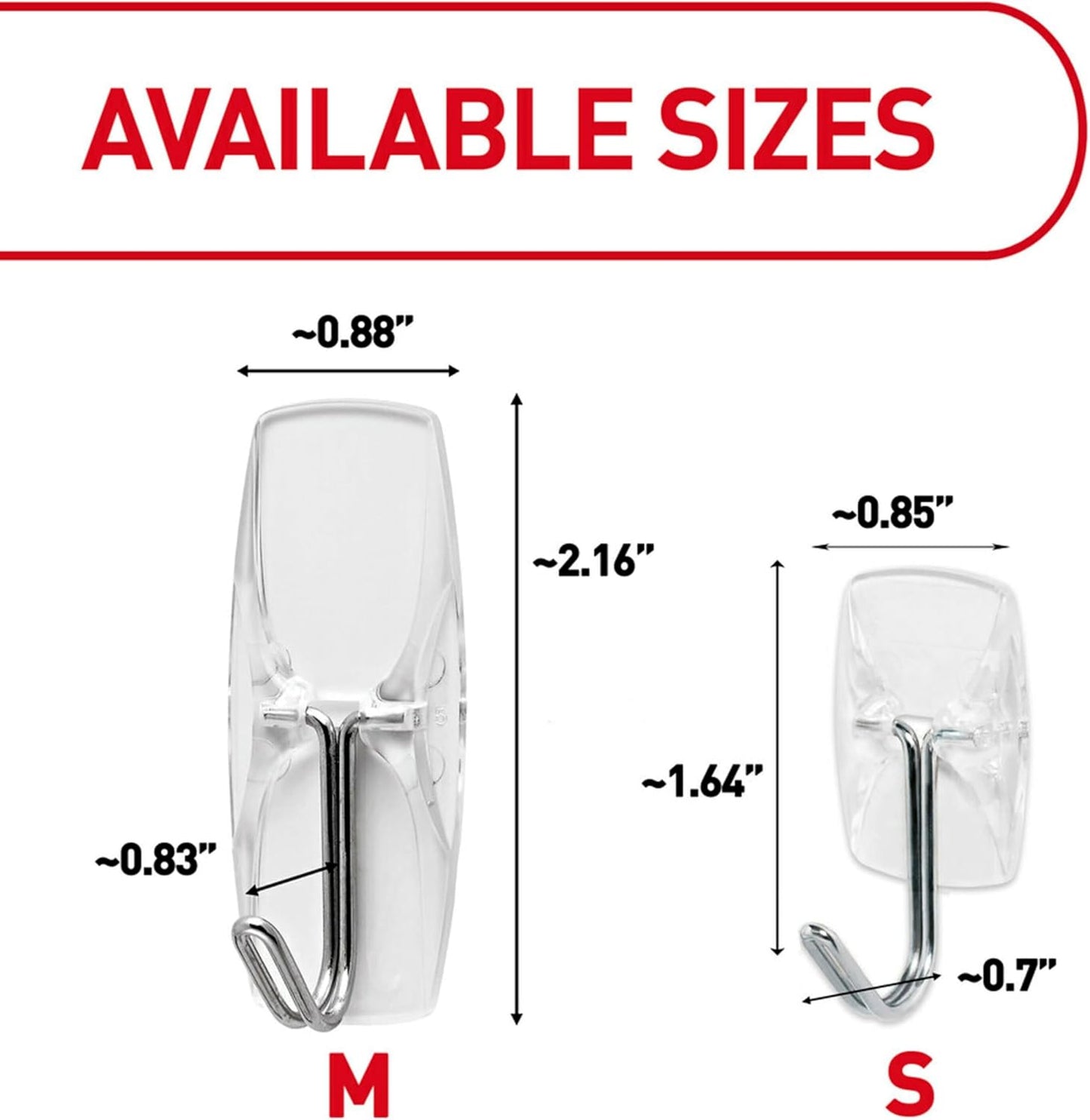 Command Medium Clear Wire Toggle Hooks for Cozy Bedroom Decor, Damage-Free Wall Hanging for Hats and Jewelry