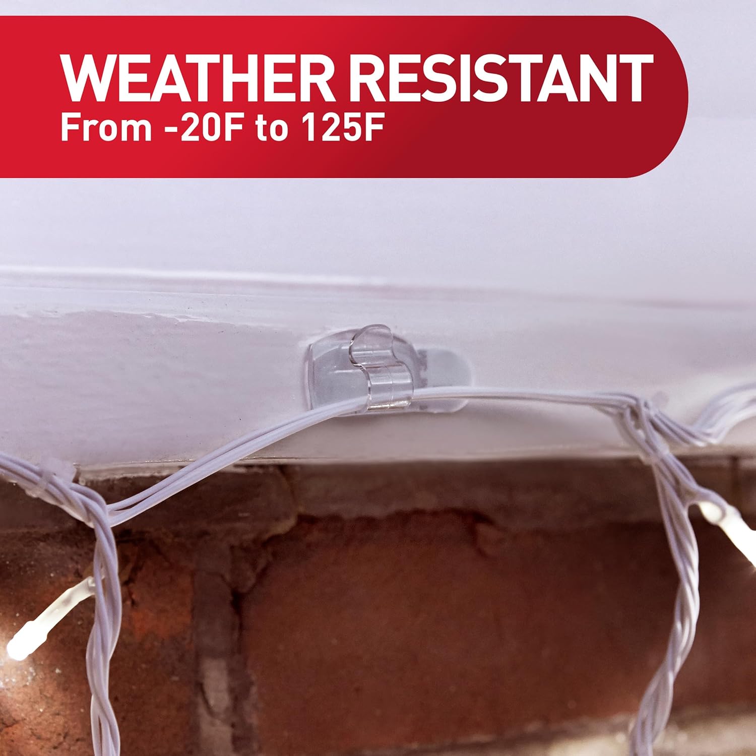 Command Outdoor Light Clips – Clear Patio String Light Hangers for Vinyl Siding and Pergolas, Weather Resistant