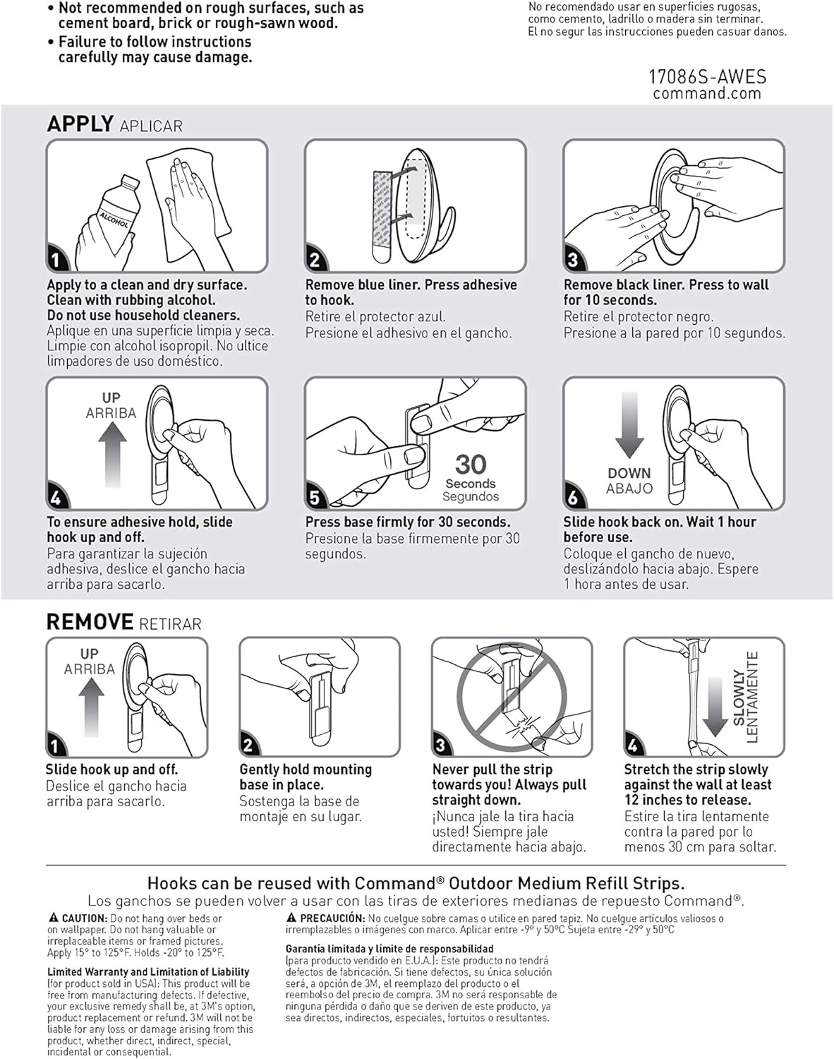 Command Outdoor Terrace Hooks – Clean-Lined Black Wall Hook for Clutter-Free Porch Styling