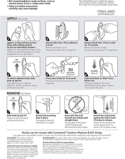Command Outdoor Terrace Hooks – Clean-Lined Black Wall Hook for Clutter-Free Porch Styling