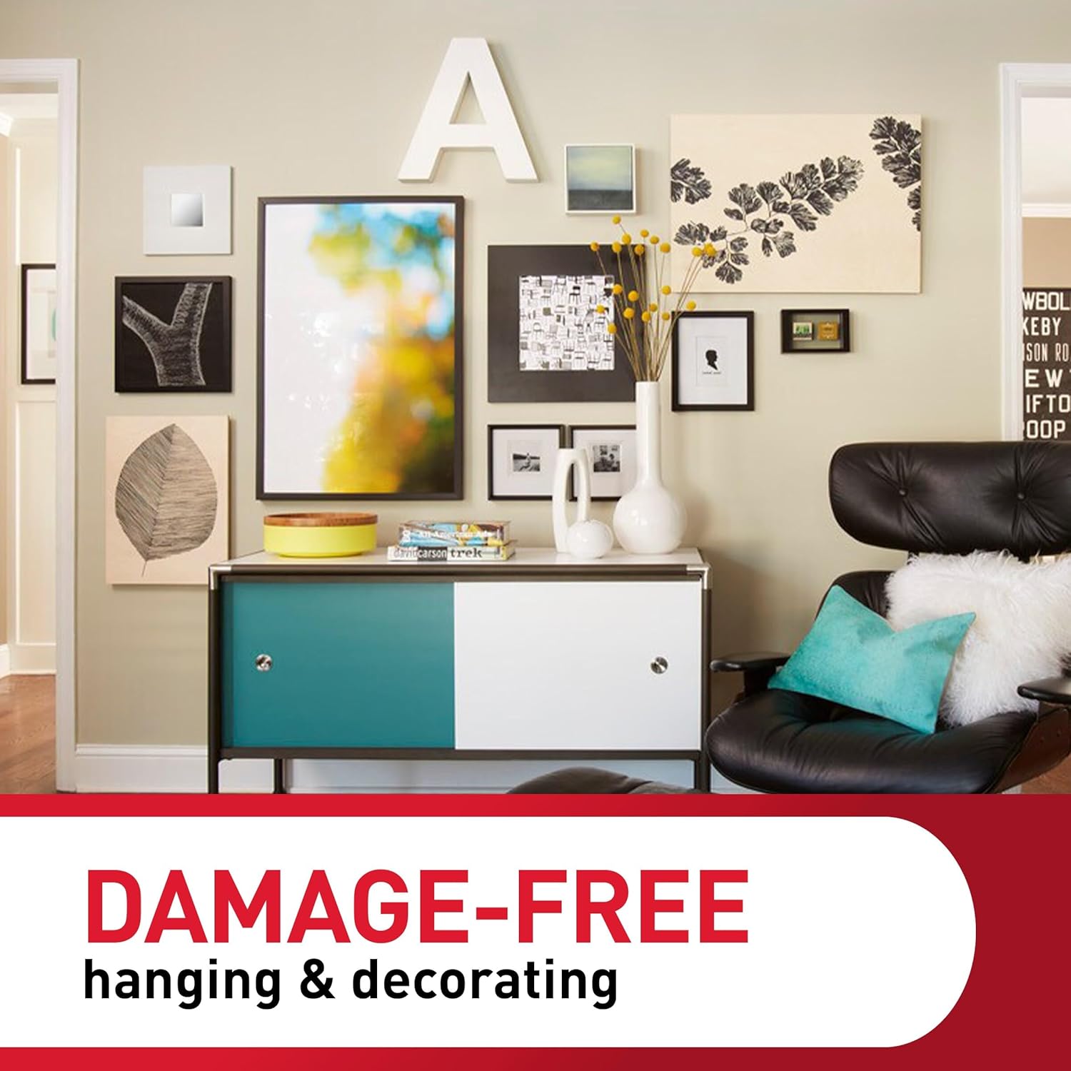 Command Picture Hanging Strips – Damage-Free Living Room Gallery Wall, Mixed Frame Sizes Up to 24x36