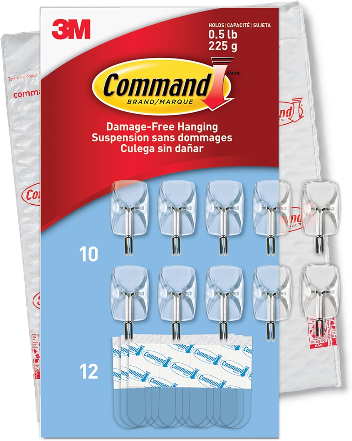 Command Small Clear Wire Toggle Hooks – Cozy Living Room Wall Hooks for Lightweight Wall Decor, No Drilling