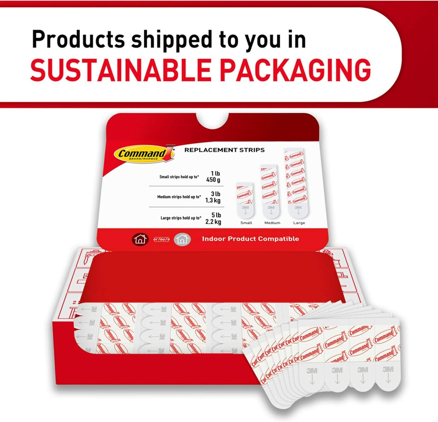 Command Small Replacement Strips 64-Pack – Damage-Free Wall Setup for a Focused Home Office