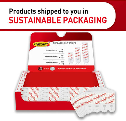 Command Small Replacement Strips 64-Pack – Damage-Free Wall Setup for a Focused Home Office