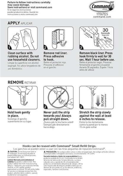 Command Small Wire Toggle Hooks for Intentional Clutter-Free Living, Minimalist Adhesive Hooks for Clean-Line Wall Organization