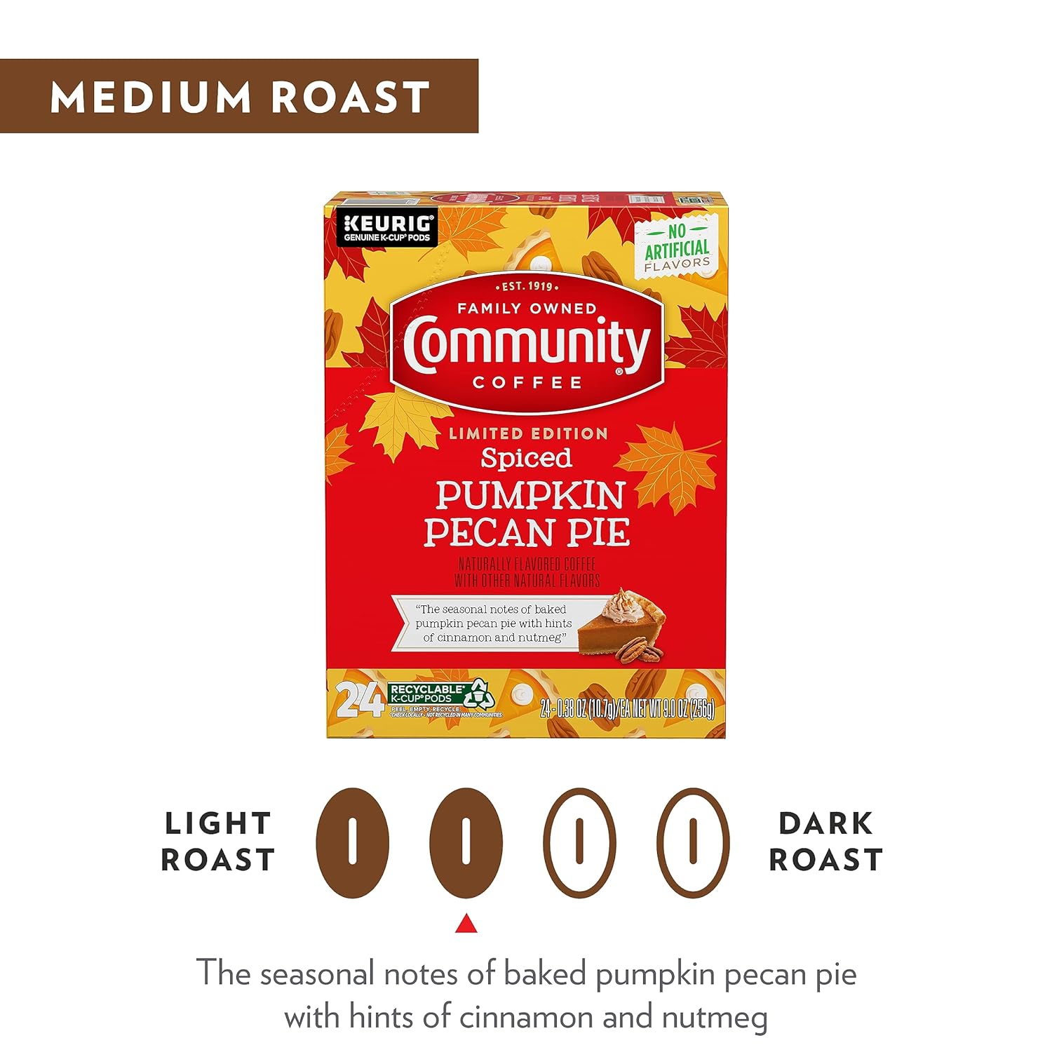 Community Coffee Golden Caramel K-Cup Pods – Sweet Self-Care Moment Without Syrup, Chicory Blend Medium Roast 12 ct