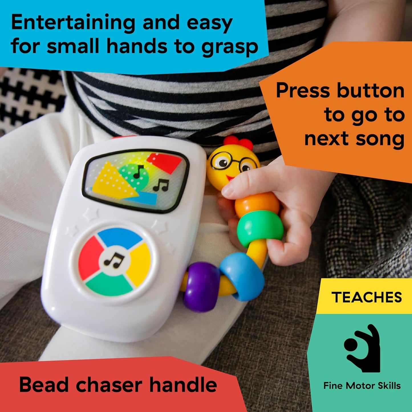 compact 5.0"h x 4.8"w x 1.1"l form factor that fits in a diaper bag