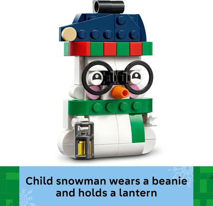 compact dimensions — taller snowman over 4 in. (10 cm) high, shorter over 3 in. (8.5 cm) high