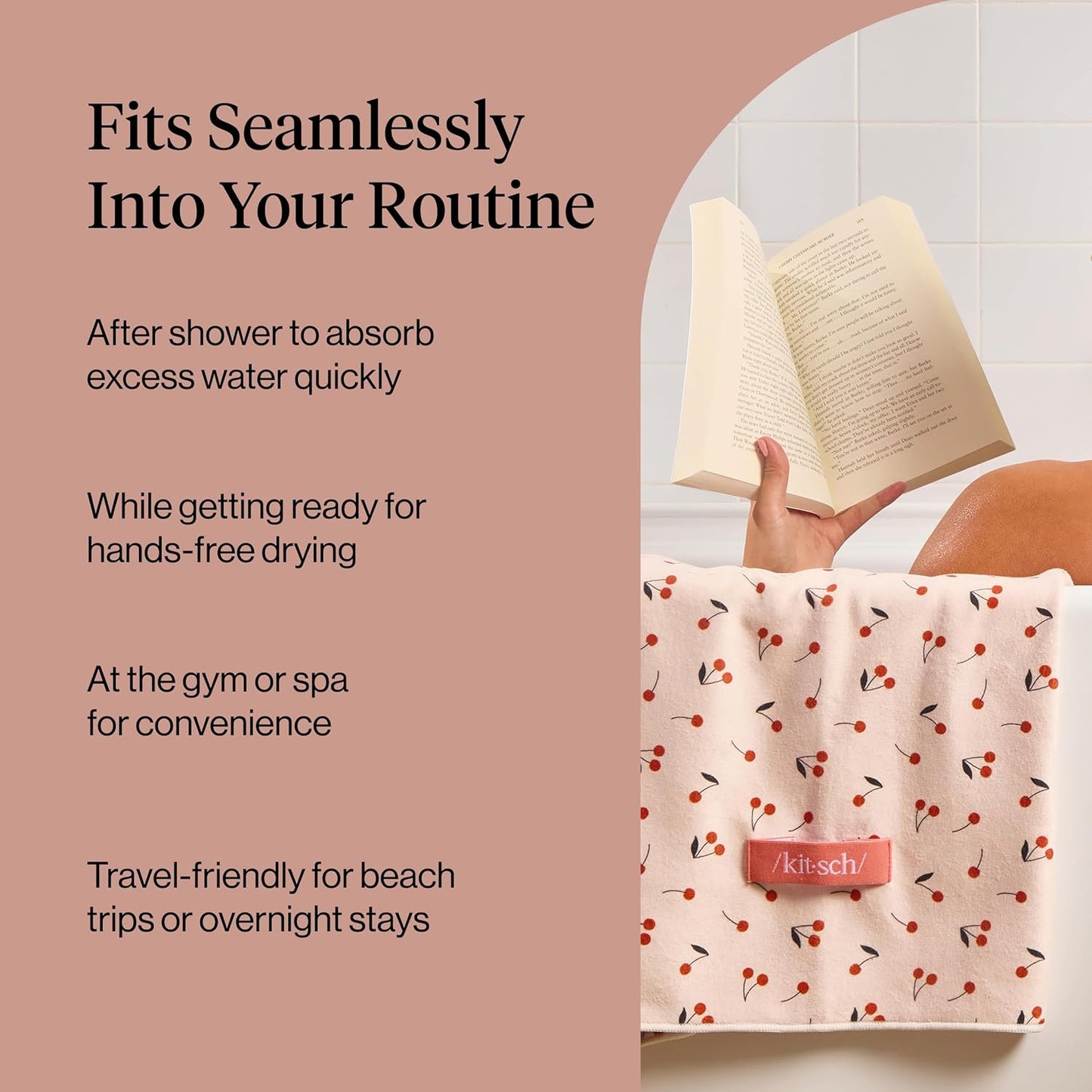 compact, travel-friendly form that dries hair faster than standard cotton towels
