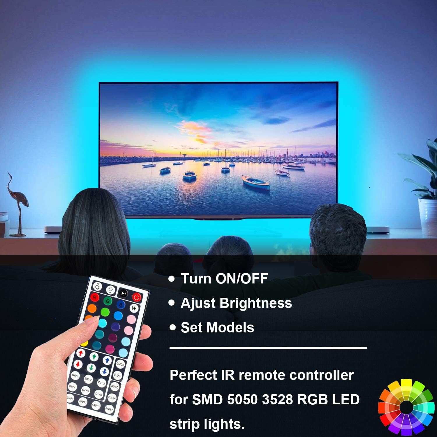 compatible with 4-pin smd 5050, 3528, and 2835 rgb led strips (not 5-pin rgbw)