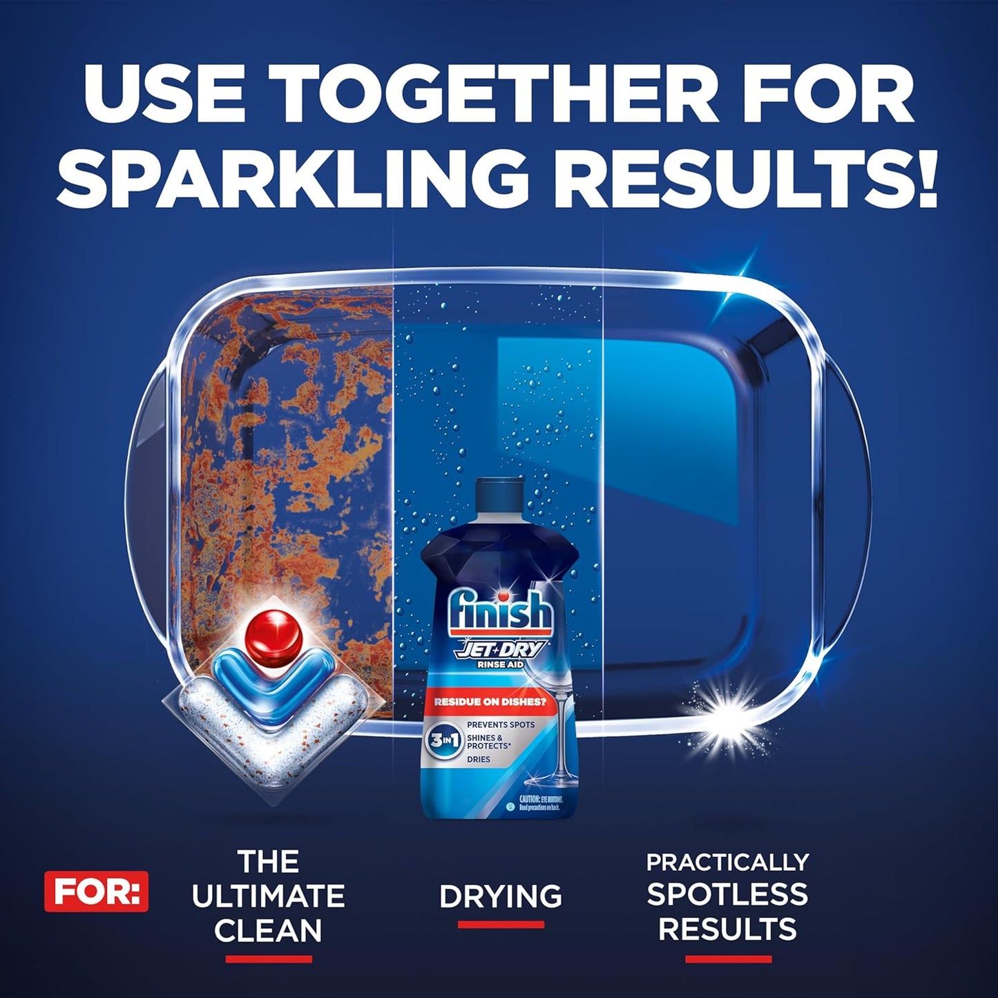 compatible with any dishwasher rinse aid dispenser and works alongside any detergent brand